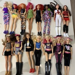 WWE Superstars Divas Lot of 15 Fashion Dolls, Fit / Jointed / Posable / for OOAK